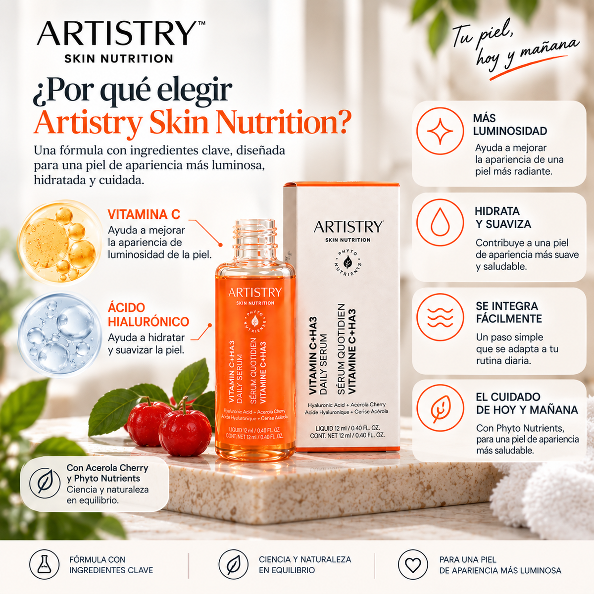 Artistry Skin Nutrition™ — Sérum Facial de Vitamina C + Ácido Hialurónico